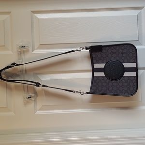 Coach Dempsey File bag with stripe and patch NWOT
